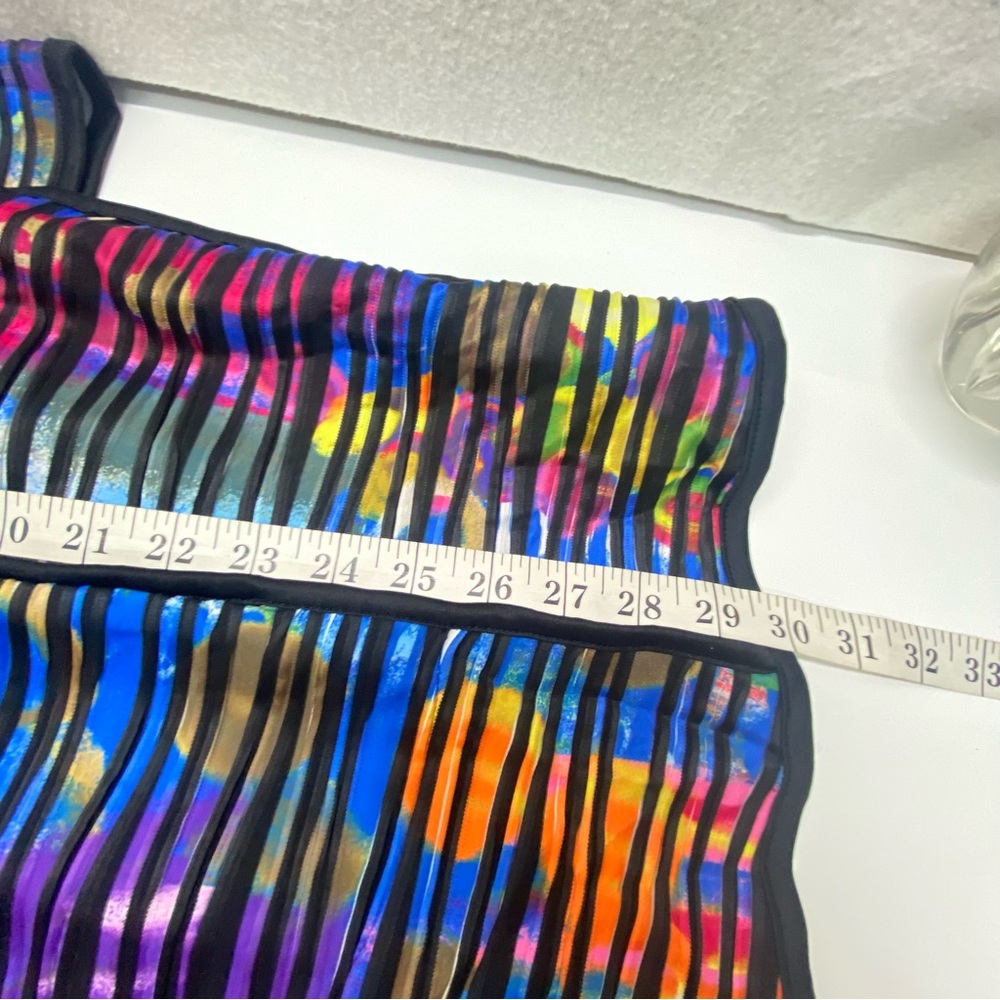 Ali Miles Womens XL 3/4 Sleeve Jacket Wearable Art Multicolor W/ Black Stripes - Picture 12 of 14